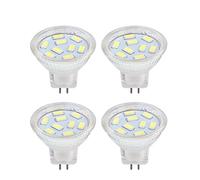 HRYSPN 2W MR11 GU4 LED Bulb 12 Volt Cool White 6000K, 20W Halogen Replacement, MR11 G4/GU4.0 LED Spot Light for Home, Landscape, Recessed, Track Lighting (Pack of 4)