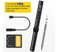 HS-01 Constant Temperature Electric Soldering Iron, Adjustable Constant Temperature Fast Heat Portable Soldering Iron PD65W and DC24V(Black Standard)