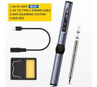 HS-01 Constant Temperature Electric Soldering Iron, Adjustable Constant Temperature Fast Heat Portable Soldering Iron PD65W and DC24V(Blue Standard)