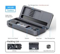 HS-02 Smart Soldering Iron Station Kit with Storage Box Mobile Workbench Set DC9-24V Temperature Control 100-450℃ LCD Display Type-C Interface PD/QC Protocol(HS-02B Standard)