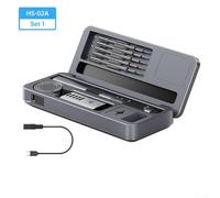 HS-02A high, Soldering Iron HS-02 Mobile Workbench Storage Box with 100W Power, PD/QC/DC Charging, for CNC Aluminum Alloy Shell, 0.96" IPS Color Screen, ESD Protection