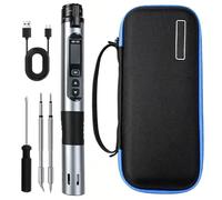 HS-03 Portable Soldering Iron Kit with 2600mah Battery USB Cable, Smart Digital Mini Soldering Iron with 3 Soldering Tips for Electronics Repair, 100-450°C 5 Level Adjustable