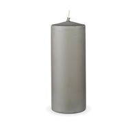 HS Candle Pillar Candles "Light Grey", Size Ø7 x 16 cm, Wax Candles Long Burn Time up to 50 Hours - Unscented Pillar Candles - Many Colors/Sizes