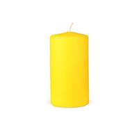 HS Candle Pillar Candles Yellow Size Diameter 7 x 12 cm Wax Candles Long Burning Time up to 35 Hours Unscented Pillar Candles Many Colours / Sizes