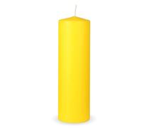 HS Candle Pillar Candles Yellow Size Diameter 7 x 20 cm Wax Candles Long Burning Time up to 65 Hours Unscented Pillar Candles Many Colours / Sizes