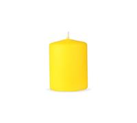 HS Candle Pillar Candles Yellow Size Diameter 7 x 8 cm Long Burning Time up to 20 Hours Unscented Pillar Candles Many Colours / Sizes