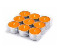 HS Candle Scented Tea Lights Pack of 18 - Sunshine Fragrance, Approx. 4 Hours Burning Time, Wax Tea Light Candles, Round, Diameter 4 cm, Made in the EU, for Indoor & Outdoor Use