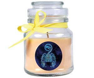 HS Candle Scorpio Zodiac Scented Candle Vanilla in Sweet Glass (Scorpion) - Many Designs to Choose From - 120 g - Burning Time up to 30 Hours