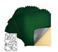 HS.DK 20 Pcs Self Adhesive Velvet Sheet, Self-Adhesive Flannel Fabric for Jewelry Box Lint Lining ((Emerald)