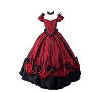 HS-LK Women's Southern Belle Costumes Rococo Ball Gown Gothic Victorian Costume Dress (A Red, 2XL)