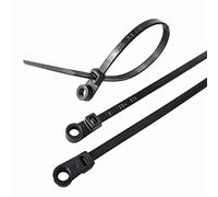 HS Plastic Ties with Screw Holes (100 Pack) 11.5 Inch Mounting Head Electrical Zip Ties 50 LBS,UV Black
