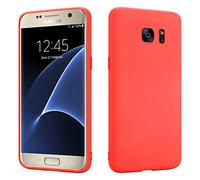 HS Products HSP Red Case compatible with Samsung Galaxy S7 | Premium TPU Silicone Case | Scratch-resistant Shockproof | Matte surface | Perfectly fitting, soft, ultra-thin protective case