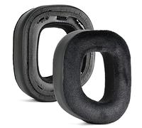 HS80 RGB Thicker Upgrade Quality Earpads - Replacement Ear Cushion Cup Compatible with Corsair HS80 RGB Wireless Headphone, High-Density Noise Cancelling Foam，Added Thicknes (Black Velour and PU)