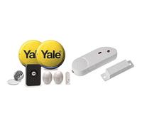 HSA APP ENABLED ALARM KIT (ROUND SIREN) & B-HSA6010 Alarm Accessory Door/Window Contact, White, 15.2 x 8.8 x 3 cm