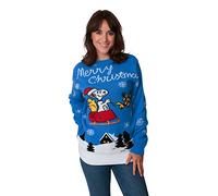 HSA Christmas Xmas 2018 Mens Jumper Novelty Fairisle Santa Party Sweater Jumper Womens Unisex Snoopy Exclusively to Ltd Sizes - S/M/L/XL/2XL/3XL/4XL