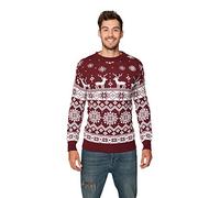 HSA New Mens Womens Unisex Jumper Christmas Xmas Novelty Retro Fairisle Santa Party Sweater Jumpers Nordic Wine Exclusively to Ltd Sizes - S/M/L/XL/2XL/3XL/4XL