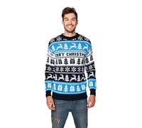 HSA New Mens Womens Unisex Jumper Christmas Xmas Novelty Retro Fairisle Santa Party Sweater Jumpers Merry Xmas Nordic Exclusively to Ltd Sizes - S/M/L/XL/2XL/3XL/4XL