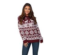 HSA New Mens Womens Unisex Jumper Christmas Xmas Novelty Retro Fairisle Santa Party Sweater Jumpers Nordic Wine Exclusively to Ltd Sizes - S/M/L/XL/2XL/3XL/4XL