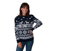 HSA New Unisex Mens Womens Jumper Christmas Xmas Novelty Retro Fairisle Santa Party Sweater Jumpers Nordic Navy Exclusively to Ltd Sizes - S/M/L/XL/2XL/3XL/4XL