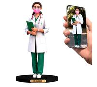 HSAEANZL Personalized Cartoon Photo 3D Style Sculptures Decor Of Doctors And Nurses,Custom Desk Decoration Signs For Medical Staffhome And Office,Anniversary Commemorative Gift'S For Mom