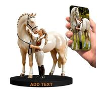 HSAEANZL Personalized Custom human and horse ceramic realistic style ornaments customize Photo Christmas Gift For Horse Lovers Desktop Decoration
