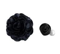 HSAJS 2pcs Flower Brooch and Hair Clip for Women Large Rose Pin Corsage Hats Clip Pearl Flower Hair Clip Accessories Jewellery for Wedding Prom Valentine's Day