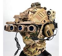 HSAPAZD Tactical Airsoft Paintball Fast Helmet with Visor Set, Tactical Multifunctional Protective NVG Brace for Multi-Soldier Military Sport Hunting Shooting.,T Package K