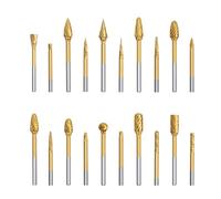 hsawbit 20Pcs Die Grinder Bits with 1/8" Shank, Tungsten Carbide Rotary Burr Set for Dremel, Woodworking Metal Grinding Engraving Dremel Accessory