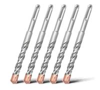 HSAWBIT 5 PACK OF - 12mm x 160mm LONG SDS MASONRY DRILL BIT, TUNGSTEN CARBIDE TIP SDS PLUS SHANK, FOR WALL STONE CONCRETE BRICK