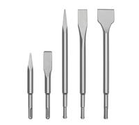 hsawbit 5 Piece SDS Plu Drill Bit ad Chiel Set, SDSPlu Flat Bit Set for Cocrete, Brick, Cemet, Stoe ad Maory