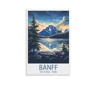 HSAYYIII Banff National Park Vintage Travel Posters 16x24inch(40x60cm) Canvas Art Poster And Wall Art Picture Print Bedroom Decor