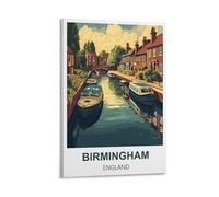 HSAYYIII Birmingham England Vintage Travel Poster 08x12inch(20x30cm) Canvas Art Poster And Wall Art Picture Print Bedroom Decor