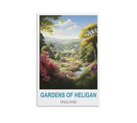 HSAYYIII Gardens of Heligan England Vintage Travel Poster 08x12inch(20x30cm) Canvas Art Poster And Wall Art Picture Print Bedroom Decor