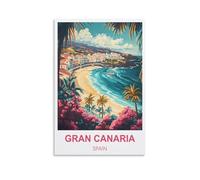 HSAYYIII Gran Canaria Spain Vintage Travel Posters 16x24inch(40x60cm) Canvas Art Poster And Wall Art Picture Print Bedroom Decor