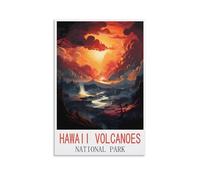 HSAYYIII Hawaii Volcanoes National Park Vintage Travel Posters 16x24inch(40x60cm) Canvas Art Poster And Wall Art Picture Print Bedroom Decor