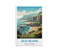 HSAYYIII Jeju Island Vintage Travel Posters 24x36inch(60x90cm) Canvas Art Poster And Wall Art Picture Print Bedroom Decor