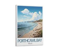 HSAYYIII Porthcawl Bay Wales Vintage Travel Posters 12x18inch(30x45cm) Canvas Art Poster And Wall Art Picture Print Bedroom Decor
