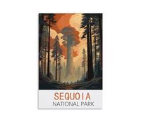 HSAYYIII Sequoia National Park Vintage Travel Posters 08x12inch(20x30cm) Canvas Art Poster And Wall Art Picture Print Bedroom Decor