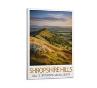 HSAYYIII Shropshire Hills Area of Outstanding Natural Beauty Vintage Travel Poster 08x12inch(20x30cm) Canvas Art Poster And Wall Art Picture Print Bedroom Decor