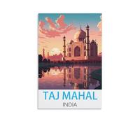 HSAYYIII Taj Mahal India Vintage Travel Posters 08x12inch(20x30cm) Canvas Art Poster And Wall Art Picture Print Bedroom Decor