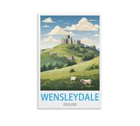 HSAYYIII Wensleydale England Vintage Travel Posters 08x12inch(20x30cm) Canvas Art Poster And Wall Art Picture Print Bedroom Decor