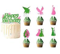 HSC 25PCs Wicked Cake Topper Magic Witch Cake Decorations, Paper Set with Cake Sign & 24 Cupcake Toppers for Magic Witch Themed Birthday Party Supplies Children's