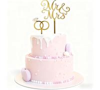 HSC 2PC Wedding Cake Topper, Mr and Mrs Cake Topper, Just Married Cake Toppers, Acrylic Cake Decorations for Wedding, Anniversary, Engagement