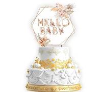 HSC Baby Shower Cake Topper, Oh Baby Cake Topper, Baby Shower Cakes Decorations - Rose Gold Boho Decorations for Gender Reveal Parties and Celebrations - for Cakes Decor & Party Themes