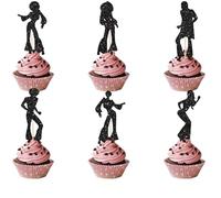 HSC dancing queen Cupcake Toppers, Mamma Mia Party Decorations, Music Cake Toppers, 24PCS Glitter Single-Sided Sprinkle, Diverse Dance Silhouettes Cupcake Decorations for Birthday, Party, Bachelorette