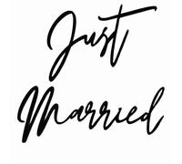 HSC Just Married Acrylic Cake Toppers 10 * 9CM, Personalized Just Married Cake Decorations for Wedding, Anniversary