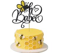 HSC Oh babee Cake Topper,Birthday Party Cake Decoration Supplies,Bee theme Baby Baptism or New Baby Gender Reveal Party Decorations