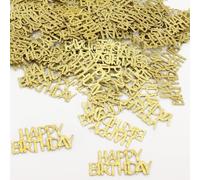 HSC Table Confetti,Birthday Table Decorations,Gold with Glitter Happy Birthday Confetti Table Scatter for Birthdays, Baby Showers Decorations - Party Decor for Cake Topper, Balloons and Celebrations
