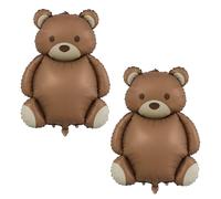 HSC Teddy Bear Balloons, Teddy Bears Picnic Party Supplies, 2Pcs Brown Foil Helium Balloons For Baby Shower, Gender Reveal, Anniversary, Theme Party, Themed Party Supplies