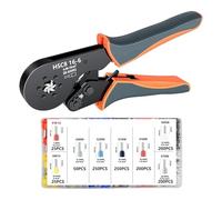 HSC8 16-6 Hexagonal Wire Ferrule Crimper Tool,Self-Adjustable Ratchat Crimping Pliers 0.08-16mm2 for End-Sleeves Terminals Precise,Labor-Saving,Hsc8 16-6 1200pcs